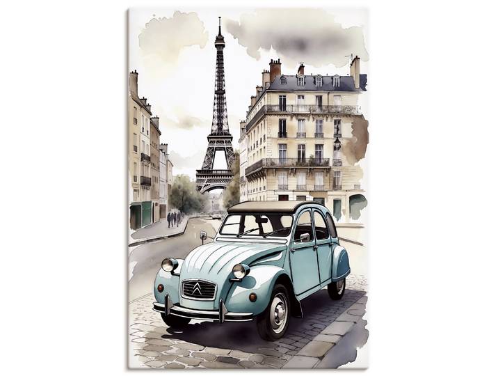 Wandbild ARTLAND 2CV - die bekannte Ente , blau (farbe bild(er): farbig), B:20cm H:30cm, Bilder, Wandbild, als Alubild, Leinwandbild, Poster, Wandaufkleber in verschied. Grössen