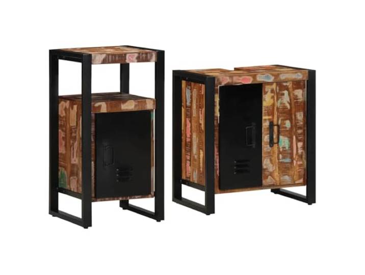 HGPOTUY Badezimmermöbel Set 2 TLG Massivholz Schrank Mit Türen, Modernes Design, Stauraum, Für Kleine Räume, Robust