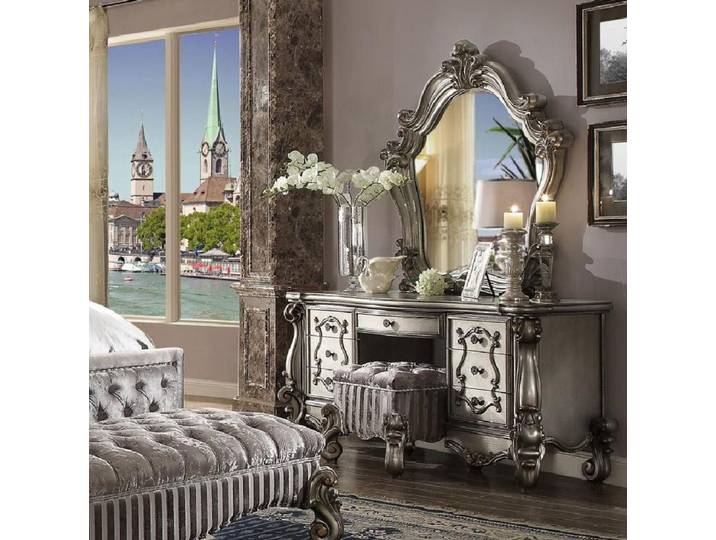JVmoebel Schminktisch Luxus Klassischer Schminktisch Spiegel Konsole Kommode Schlafzimmer, Made in Europa