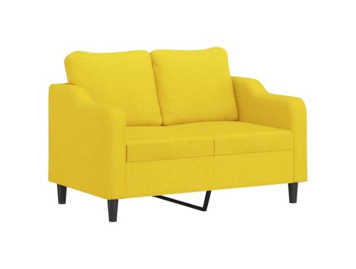 KTHLBRH Sofa-Set, 2-teilig, mit Kissen, hellgelb Stoff 100 % Polyester, Gestell aus Metall, Schaumstoff, 2-Sitzer und 3-Sitzer