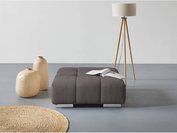 Hocker COTTA Orion , grau (charcoal), B:103cm H:42cm T:103cm, 100% Polyester, Hocker, Hocker