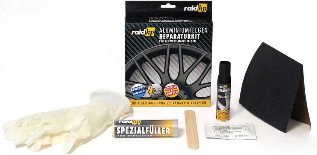 Raidhp Reparatursatz, Felge Alufelgen Reparaturkit Schwarz Matt 340003 0.012l