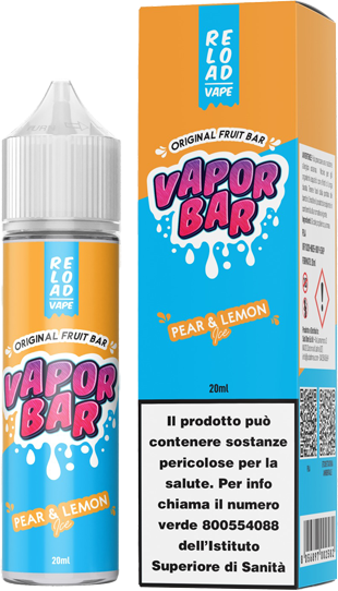 Reload Vape Pear & Lemon Ice Vapor Bar Liquido Shot 20ml Pera Limone Ghiaccio