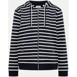 Sweatshirtjacke mit Streifen Blau S