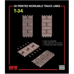 Rye Field Model Workable track links for T-34 (3D printed )