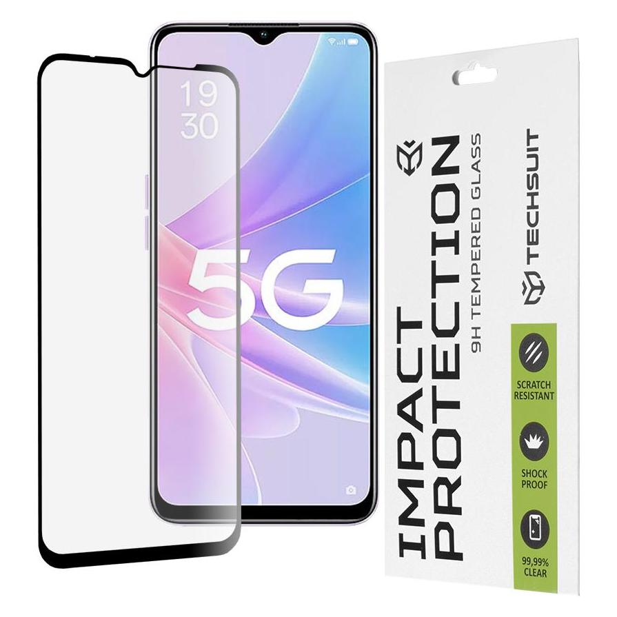 Techsuit - 111D Full Cover / Full Glue Glass - Oppo A58 5G / A78 5G - Black (Oppo A78 5G) (56342557)