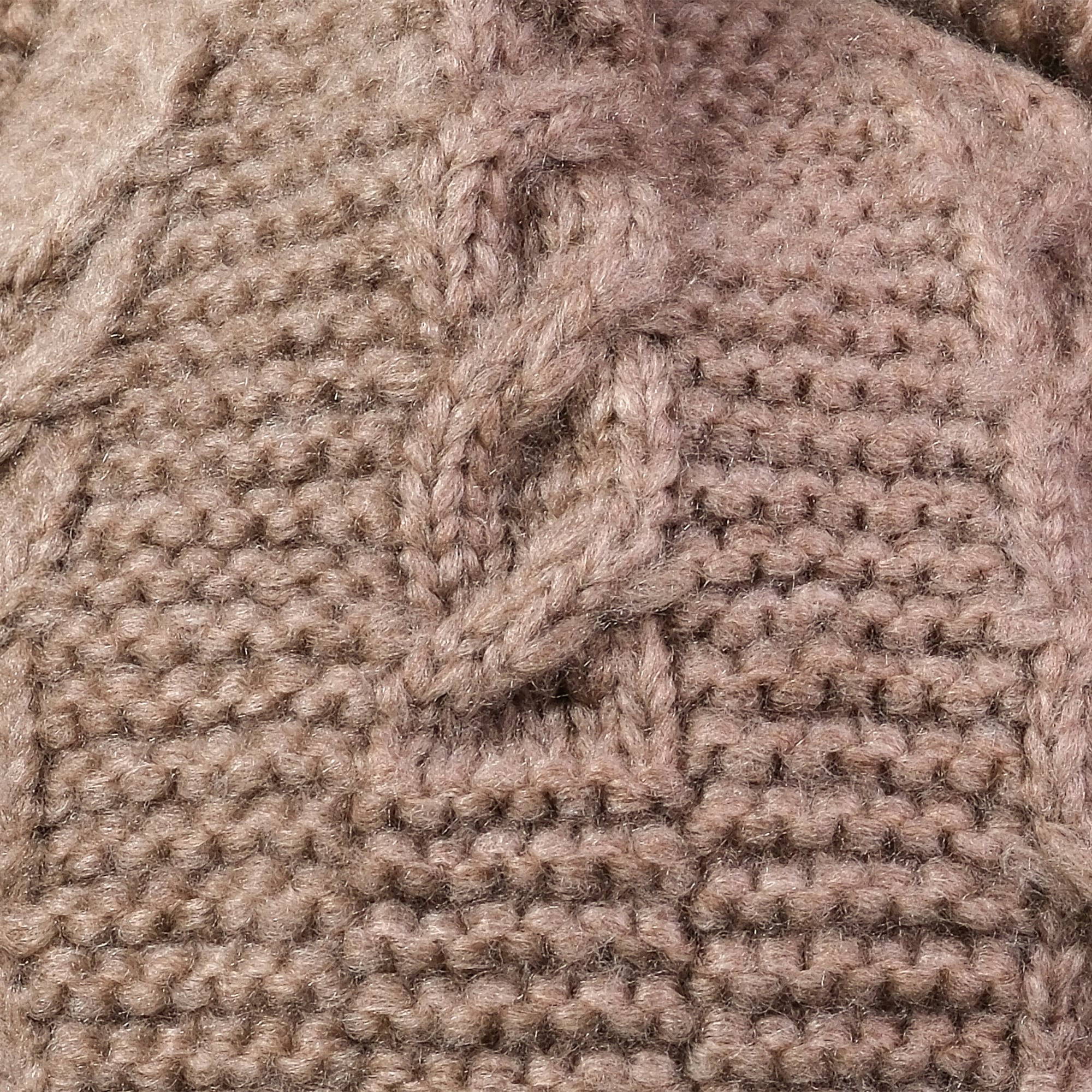 Strickmütze MAXIMO, Baby, Gr. 49, braun (buchemeliert), Strick, Materialmix, unifarben, Mützen Strickmütze, angenehmer Materialmix, gefüttert, Bommel, breiter Umschlag buchemeliert 49