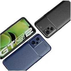Screenguard Realme GT Neo2 Hülle Carbon Design TPU Case (Realme GT Neo 2), Smartphone Hülle, Schwarz