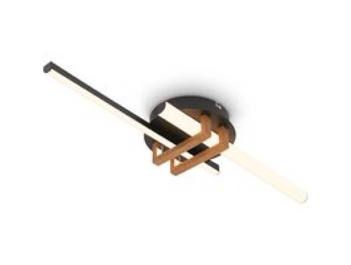BRILONER Plafonnier à LED (Barre de 2, bois, noir)