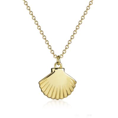 Kette mit Anhänger FIRETTI "Schmuck Geschenk Silber 925 Halsschmuck Maritimes Muschel-Design", gold (gelbgoldfarben), Halsketten, Damen, Silber 925 (Sterlingsilber), L: 45 B: 1,4mm, Made in Germany, B:1,4mm