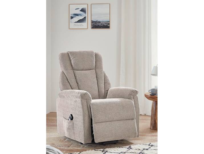 Gemütlicher TV-Sessel mit Motor und Aufstehhilfe, Creme
