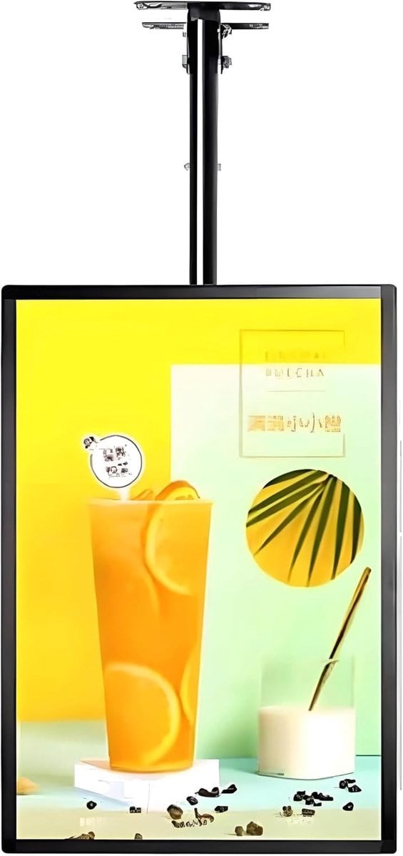 LED Lichtbak Poster Display Zwart B/D/H: 50 x 100 cm