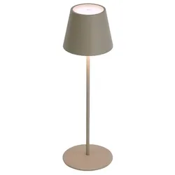 LED Tischleuchte Lys taupe – Metalllampe mit Dimm- und Farbwechselfunktion 12x38...