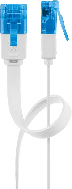 Goobay platte patchkabel Cat 6a U/UTP, wit, 0,5 meter