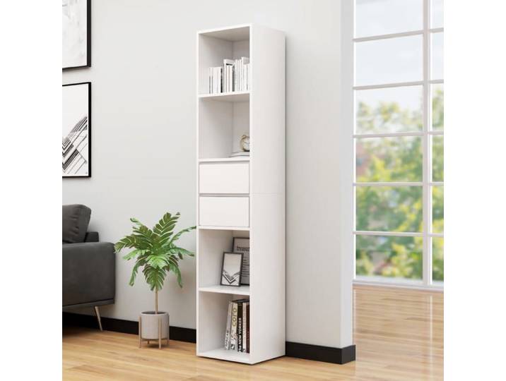 SALE 2025 Bibliothèque Moderne - Colonne Étagère Blanc 36x30x171 cm - bois d'ingénierie 25 Kg 4063