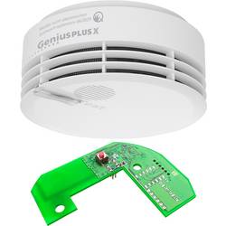 Hekatron Genius Plus X Modell 2020+Basis X Funk-Rauchwarnmelder inkl. 10 Jahres-Batterie, auf Funk umrüstbar batteriebetrieben (Ø x H) 104 mm x 48 mm 31-5000030-02-01+31-5200001-11-02