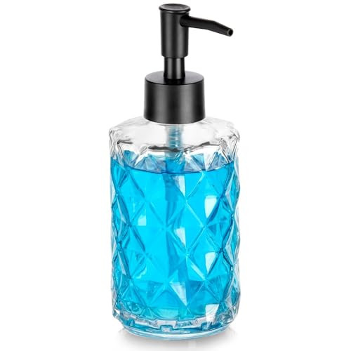 Vilde Zeepdispenser van glas voor keuken en badkamer transparant 330 ml