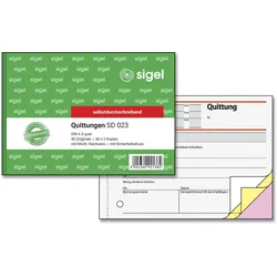 SIGEL Formularbuch Quittung, MwSt. separat ausgewiesen DIN A6 quer 3x 40 Seiten