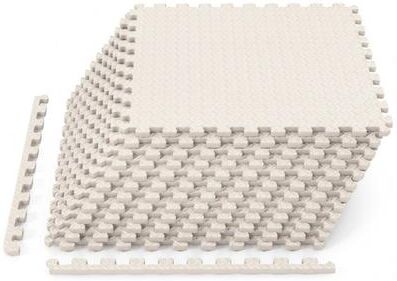 "Costway 12Tiles 1/2"" Puzzle Exercise Floor Mats-Beige"