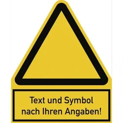 Dreifke® Aufkleber, Warnzeichen - Symbol und Text nach Ihren Angaben, Folie, 200x244 mm