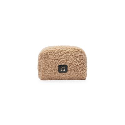 Kosmetiktasche CODELLO "Codello Tasche", Damen, beige (kamel), Taschen Kosmetiktasche, in Teddy-Optik