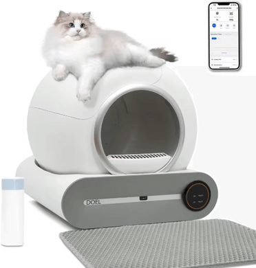Inspire Picks DOEL Smart Automatic Cat Litter Box 65L Self Cleaning Cat Toilet With App Control & WiFi white