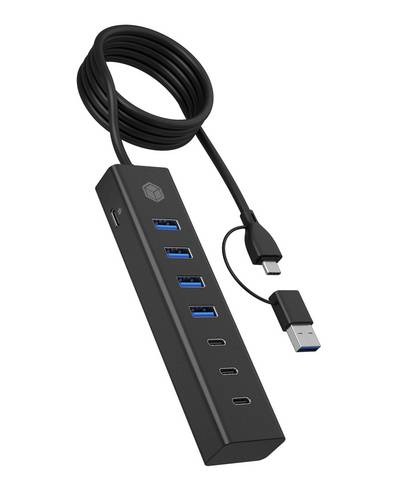 ICY BOX 61065 USB-Hub Schwarz