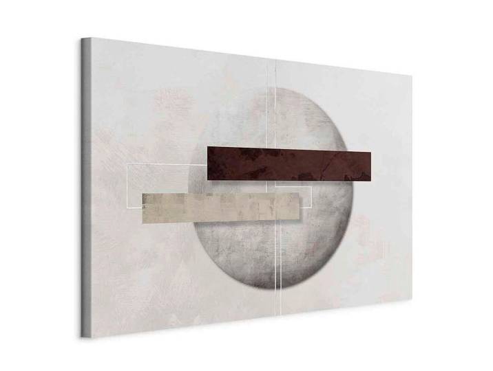 Leinwandbild Geometric Decay Braun Greige B: 90 cm