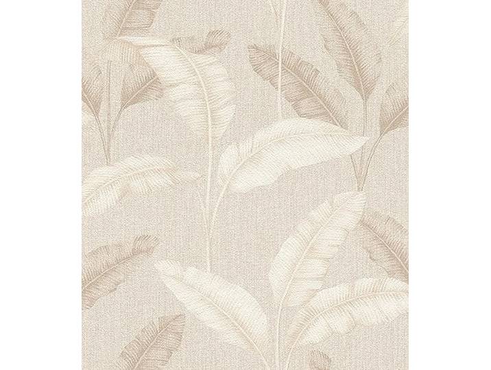 Rasch Tapete 200331 - Papiertapete mit tropischen Palmenblättern in Beige mit Leinenoptik - 10,05m x 0,53m (LxB)