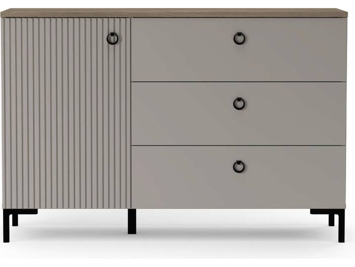Lucrezia buffet 1 porte\, 3 tiroirs cachemire.