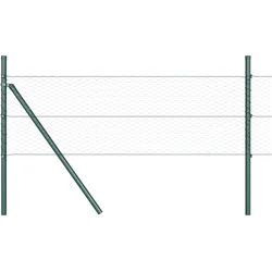 vidaXL Zaunpfosten Grün 100 x 0,8 m (25 mm Gitter) Stahl und PVC