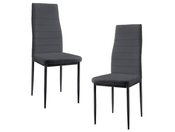 Helloshop26 2 Esszimmerstühle, stapelbar, Synthetik, 96 cm, Dunkelgrau, 03_0005743
