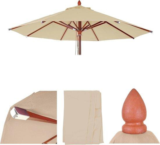Vervangende parasolhoes voor houten parasol, Ø 3 meter, polyester, beige