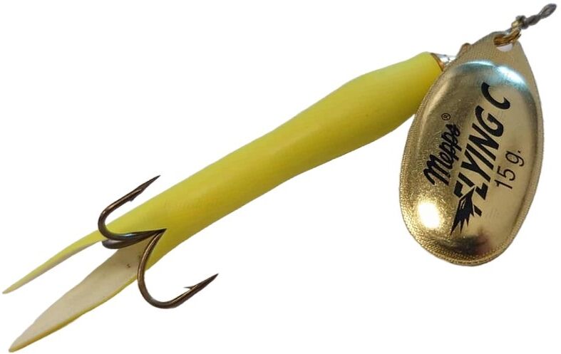 Mepps Aglia Fly Upstream-15 Gr.-Chartreuse/guld Blad