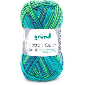 Gründl Häkelgarn 861-237 Cotton Quick print, grün multicolor, 50 g / 125 m, Nadelstärke 3-4, 100% Baumwolle
