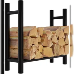 CLP Kaminholzständer Medya schwarz rund/30x80x80 cm