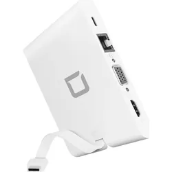 Dicota Portable 9-in-1 (USB-C, 9 Ports), Dockingstation + USB Hub, Weiss