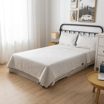 Inspire Curations Conductive Grounding Earthing Flat Bed Sheet white 130x200