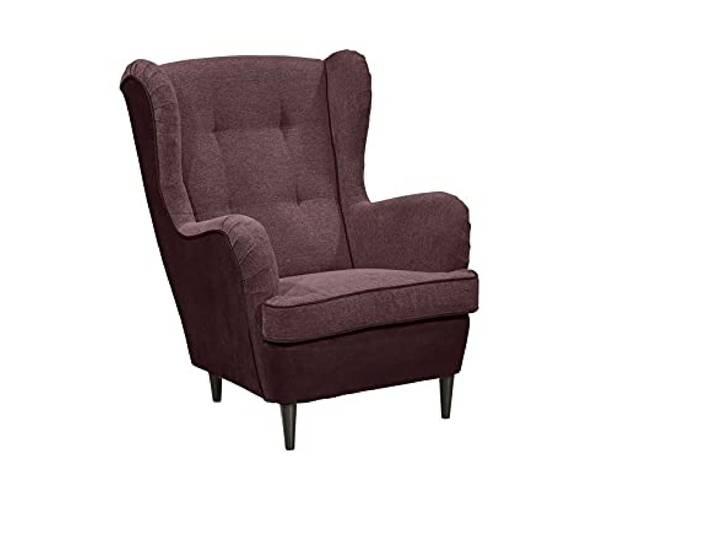 Froschkönig24 Oskar fauteuil fauteuil gestoffeerde stoel 2-kleurig aubergine