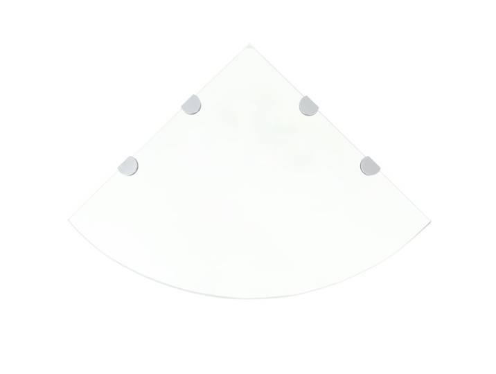 vidaXL Eckregale 2 Stk. mit Verchromten Halterungen Glas Transparent
