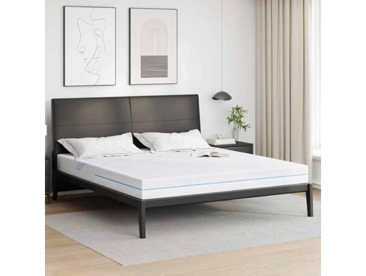Matratze Mittelfest 200 x 200 cm Weiß Memory-Schaum,7-Zonen-Design,Druckentlastung,schlichte Eleganz,minimalistischer Look