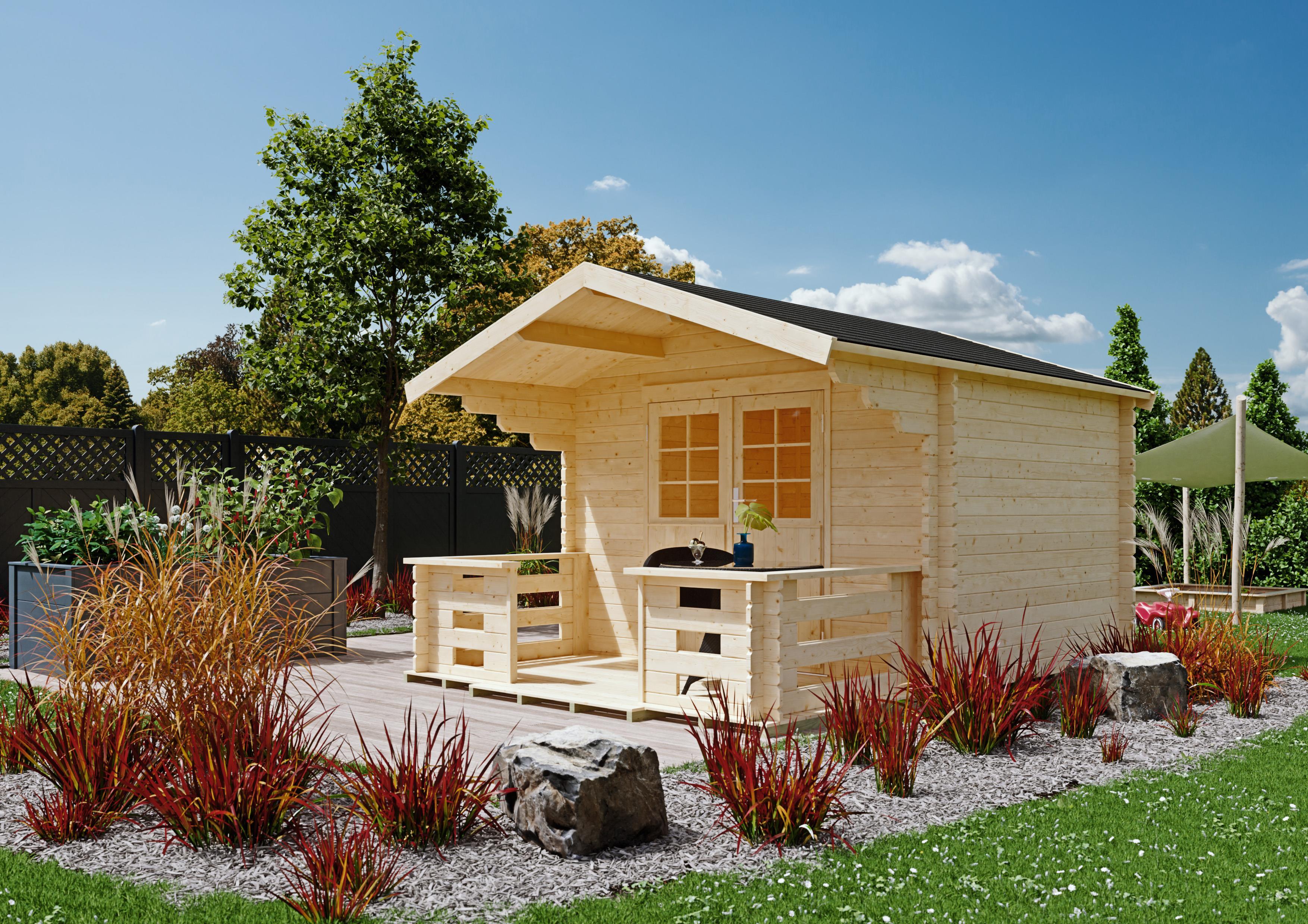 Gartenhaus Hidra II 3,00x2,50 m - inklusive Terrasse und hochwertigen Dachschindeln