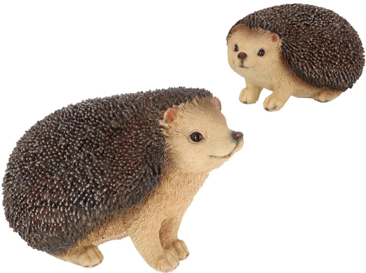 Esschert Design egel familie dieren beeldjes set - 2 stuks - polyresin