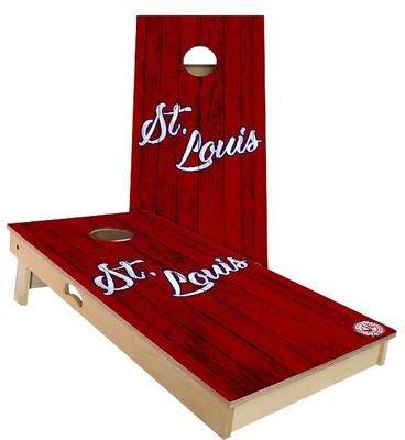 Skip's Garage St. Louis Rustic Baseball Outdoor Cornhole Board Set