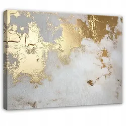 BILDER Abstrakt Marmor Grau Gold Modern Wohnzimmer 100x70
