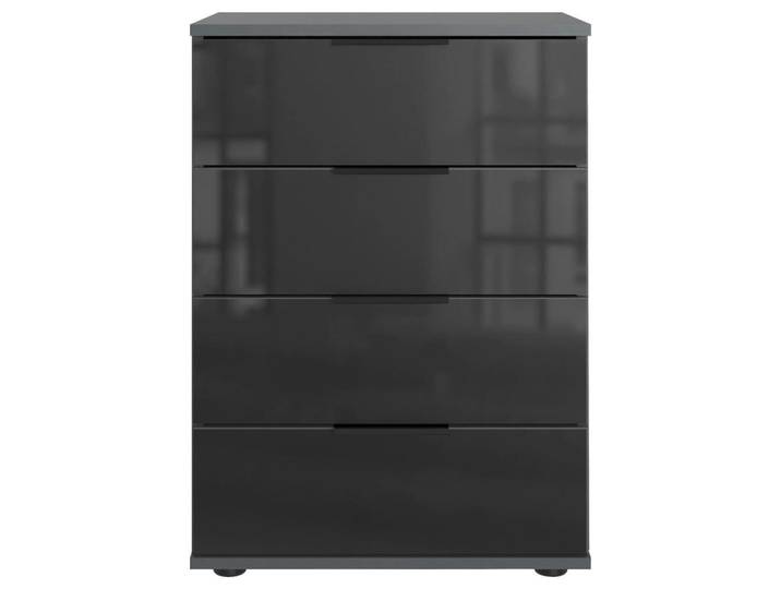 Boxxx Nachtschrank, Graphit, Schwarz, Kunststoff, 4 Schublade(n) Schubladen, 52x74x38 cm, Made in Germany, Schlafzimmer, Nachttische