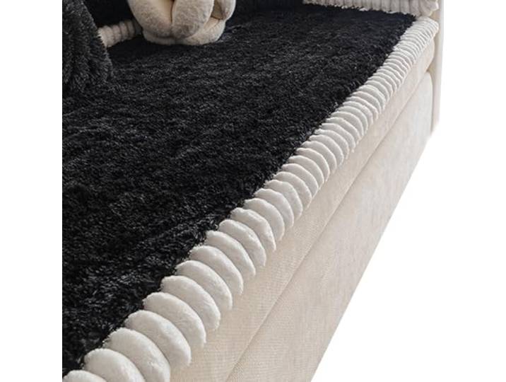 KRXSOBNV 1 Stück, rutschfest Sofabezüge 3-Sitzer-Sofas, haustierfreundlich,(Black,90x210cm)