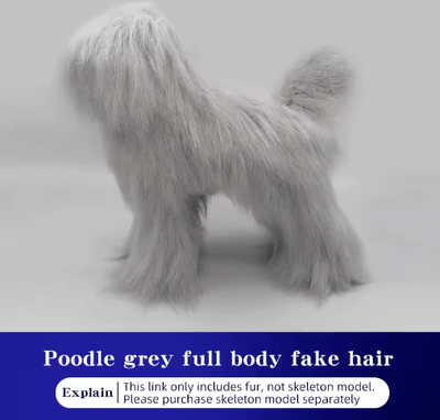 Inspire Picks ProGroom Standard Poodle Practice Model Full Body Grooming Training Dog With Skeleton Structure poodle Hair Grey