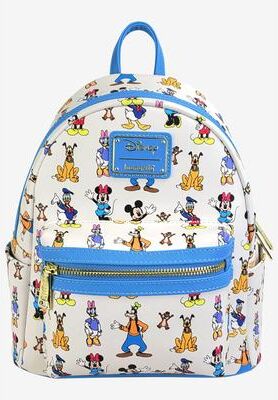 Women's Loungefly X Disney Mickey & Friends Waving Mini Backpack Handbag White by Loungefly in White