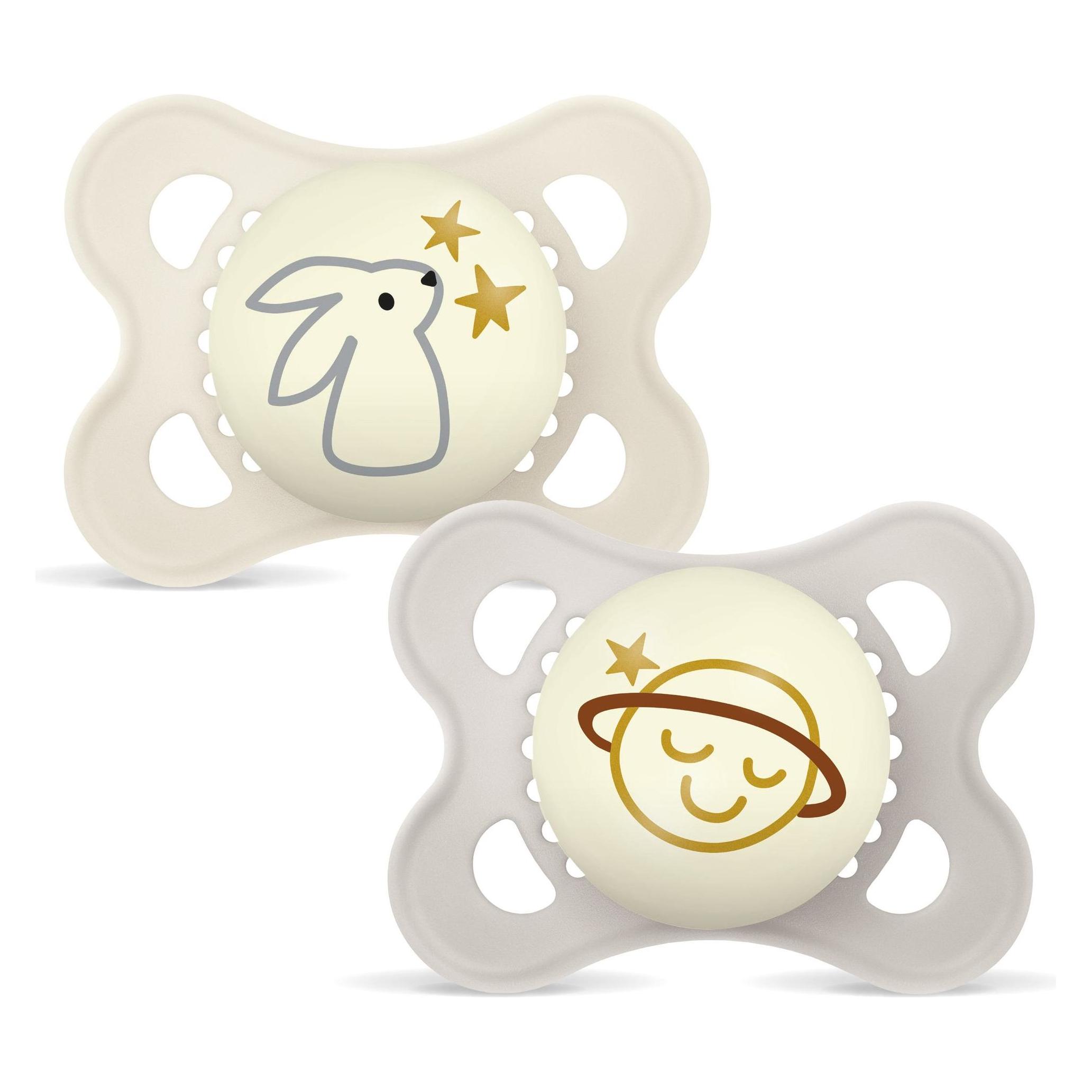 MAM - Original Night Silk Pacifiers - Neutral - 0-6m (2x, 0 - 6 Monate) (4115535)